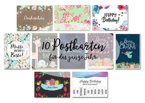Postkarten set teilig - set, 10-teilig