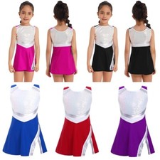 Kinder Mädchen Tanzkleid Festlich Cheerleading Outfit Hip Hop Kleid Tennis Kurz