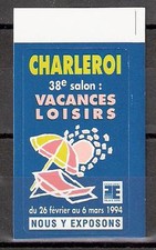 Belgien Vignette Charleroi 38. Salon Vacances Loisirs 1994 Urlaub Freizeit Messe