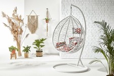 Polyrattan Hängesessel Hängekorb Rattan Hängeschaukel mit Gestell Hängesitz Korb