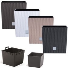 Blumentopf Rattan Optik Pflanzkübel Trapez 6 Größe 4 Farbe Blumenkübel Quadrat