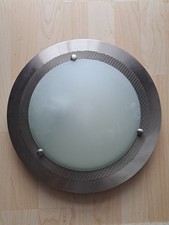 Deckenlampe Deckenleute Badlampe Milchglas 230V Silber - Guter Zustand