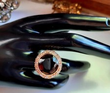 Rosévergoldeter Messingring mit Rauchquarz°.