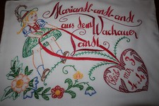 Omas Kissenbezug-Handarbeit-Stickerei-Mädchen-Spruch-Sofakissen-Zierkissen