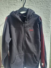 Lonsdale London Hoodie Jacke schwarz mit weinroten Streifen Gr. M  40 UK 12