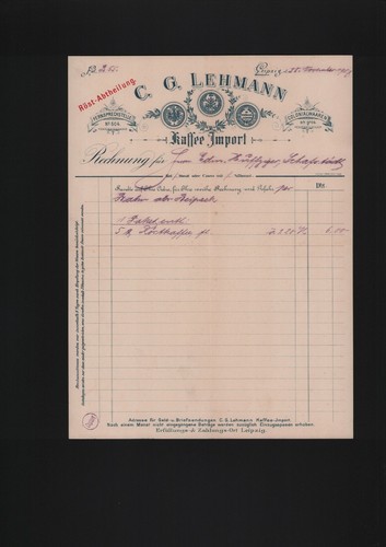 Leipzig rechnung 1907 - 1907,, c.