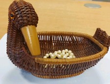 Süße Ente Korb Rattan ? Weide Deko Vintage Aufbewahrung Ostern 50er  60er 70er