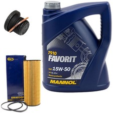 Motoröl Set 15W50 5 Liter + Ölfilter SH 4036 P + Schraube für Audi A6 A8 2.7 3.0