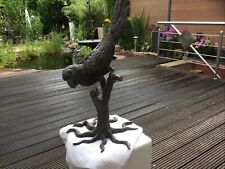 Bronze Figur Bronzefigur Garten Vogel Papagei Ara ca. 85cm TOP ZUSTAND Markenlos