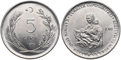 Türkei turkiye lira 1976 - 5,