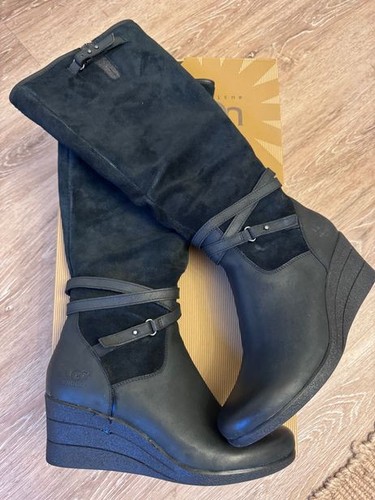 Stiefel leder keilabsatz - leder, ugg