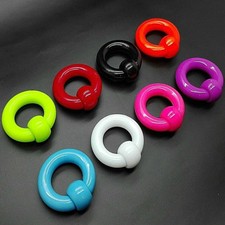 2MM-8MM BCR PIERCING PRINZ ALBERT HELIX HUFEISEN KUNSTSTOFF SCHWARZ PLUG WEIß 