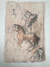 * DRUCKGRAFIK OTTO BACHMANN LITHOGRAPHIE ZIRKUS ARTISTEN SIGNIERT 1972