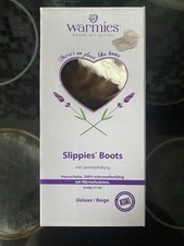 Warmies® Slippies Boots Deluxe Beige Gr 37 38 39 40 41 42 NEU Mikrowelle