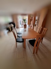 Tischset Garnitur Massivholz 8 Stühle Buche ausziehbar 100cm x 170cm bis 370cm