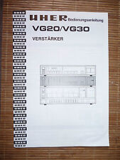 Bedienungsanleitung für Uher VG 20/VG 30  ,ORIGINAL