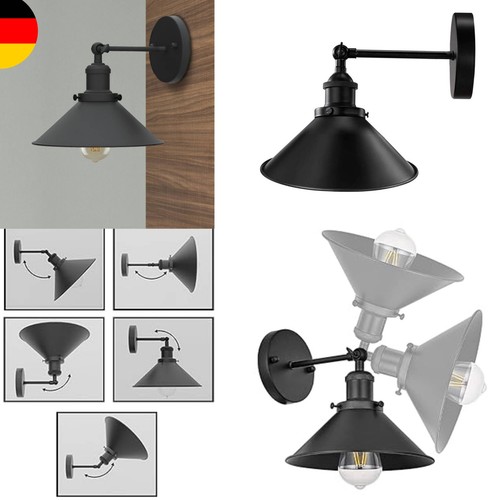 Wandleuchte schwarz e27 - schwarz,
