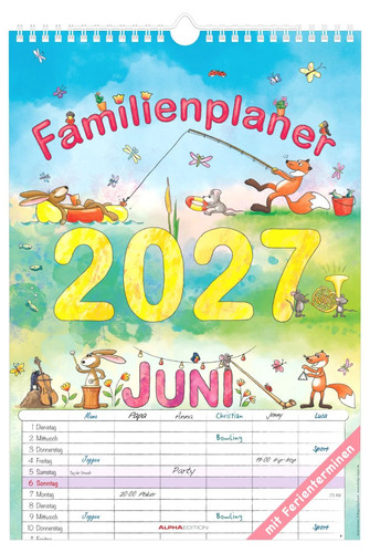 Familienplaner cartoon 2027 - cartoon,