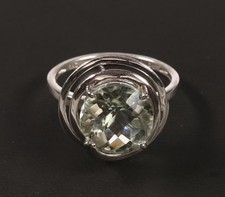 schöner 925er Silber Ring mit Prasiolith, Grösse 60