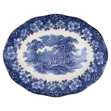 Fleischplatte klein Enoch Wedgwood Woodland blue blau