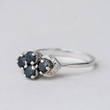 Silber Ring 835 Blauer Stein Größe 50 (15,9 mm Ø) 1,63 g