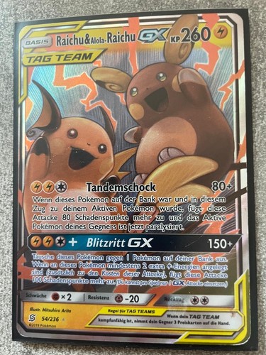 Pokemon karte raichu - pokemon, alola