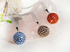 Anhänger Silber 925 Kugel Halskette Pavè-Kugel 14 mm echt Sterlingsilber sp260