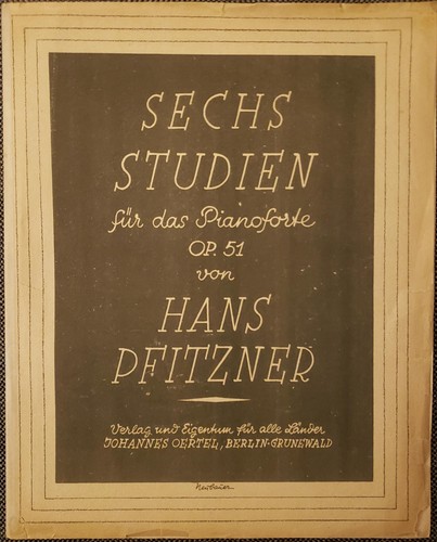 Hans pfitzner sechs studien - sechs,
