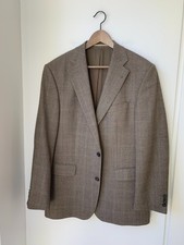 J.D. Fielding - wertiges Sakko kariert Brauntöne Schurwolle/Kaschmir -  Gr. 26