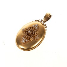 Biedermeier Medaillon in Gold