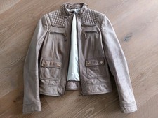 Zara Woman Lederjacke Gr. S (XS) taupe