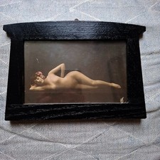 Antike erotische Postkarte Paris 1910 in zeitgenössischem Rahmen Liebesbrief