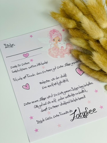 Zahnfee brief urkunde mit - brief,