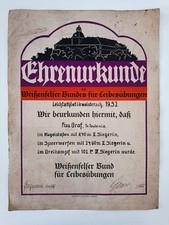 Original Ehrenurkunde 1932