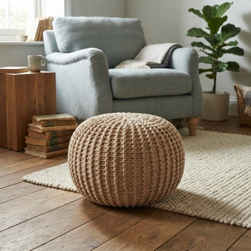 Moderner baumwoll pouffe - moderner,