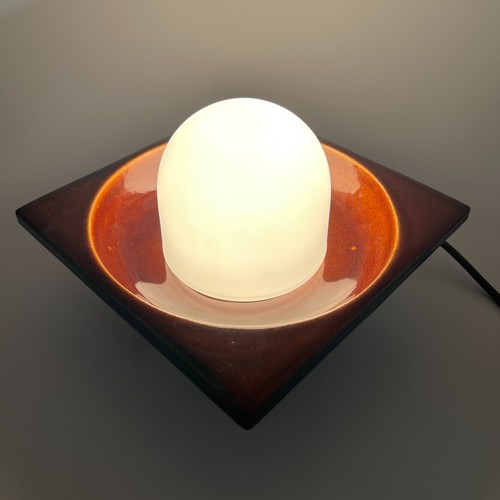 Ceramic wall lamp 1970s brown - wall,