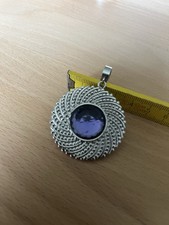 Leonardo, Anhänger, Edelstahl, Silber Mit Zweifarbigem Glasstein, Violett/ Rosa