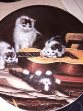 4 Wandteller / Sammelteller, Seltmann Weiden Katzenmotive