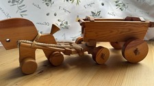 Holzspielzeug Pferdewagen DDR