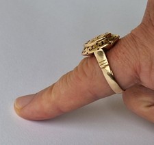 Ring Echt Gold 585 14ct Karat Gr. 63,5 mit Blume Gelbgold Schmuck punziert