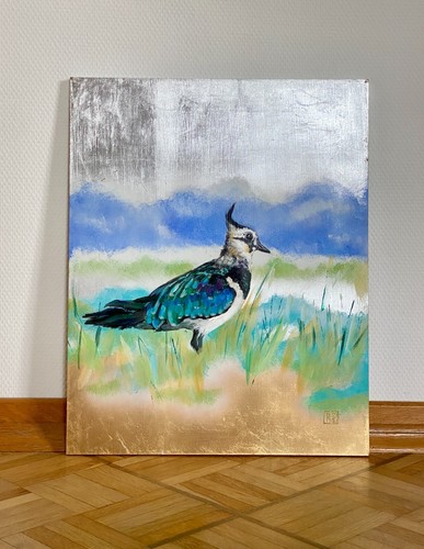 Acryl bild kiebitz - kiebitz, nabu