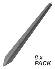 8x Recycling Kreuzprofil Pfahl grau Zaunpfahl Pfosten Weidezaunpfahl 7x7x150cm