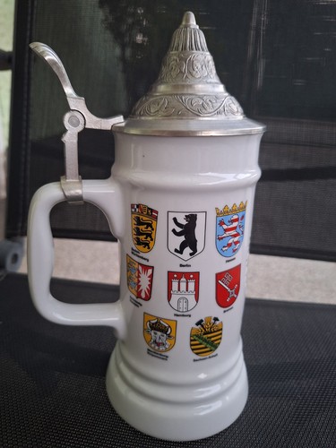 Domex bierkrug zinndeckel old - domex,