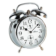 Atlanta Wecker Mechanischer Wecker Silbern 10x13cm ganz ohne Batterie Retro 1058