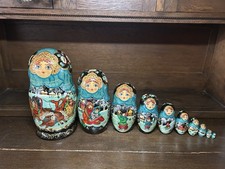 Matroschka Matrjoschka Schachtelpuppe  XL Wintermotiv 10-teilig