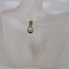 Solitär Anhänger 585/14k Gelbgold Weissgold, Diamant ca. 0,25 ct mit Varioclip