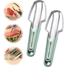 3-in-1 Obstschneider aus Edelstahl, 2024 Neu Wassermelonengabel-Schneidewerkzeug