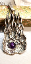 Großer 835 Silber Anhänger Vintage 60er/70er Jahre Amethyst & Silber Kette