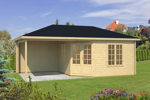 Gartenhaus blockhaus walmdach - ,