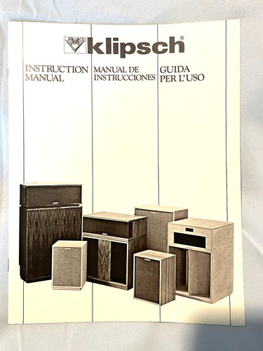 Owners manual klipsch - manual,